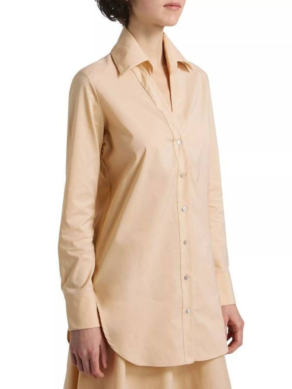 Chiara Boni Atena Slim Fit Button Up Shirt in Desert 42 US 6